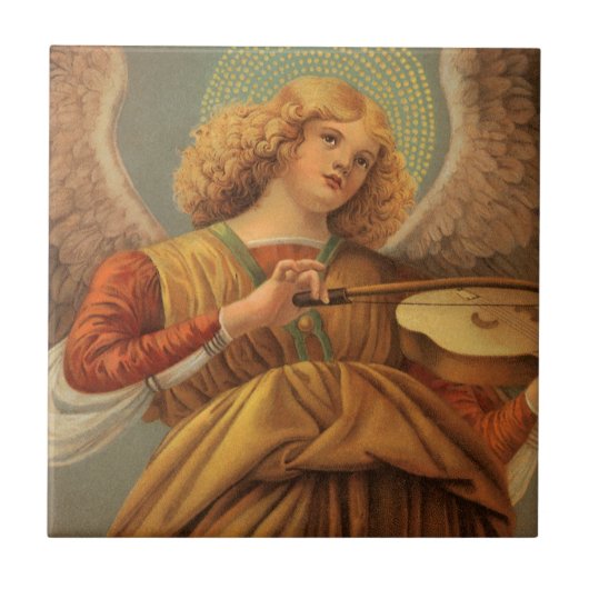 Renaissance Angel die Violin Melozzo da Forli spee Tegeltje (Voorkant)
