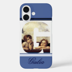 RENAISSANCE ANGEL G LETTER Winged Cherub Monogram iPhone 16 Hoesje