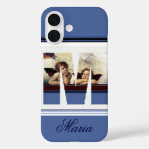 RENAISSANCE ANGEL M LETTER Winged Cherub Monogram iPhone 16 Hoesje