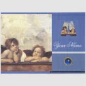 RENAISSANCE ANGELS A LETTER Monogram Blue Tissuepapier (Voorkant)