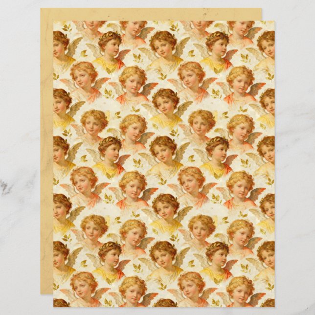 Renaissance Angels Scrapbook Paper (Voorkant / Achterkant)