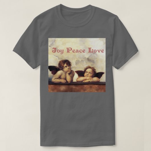 RENAISSANCE ANGELS Winged Cherubs Joy Peace Love T-shirt (Design voorkant)