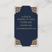 Renaissance Antiek stijl (blauw) Visitekaartje (Achterkant)