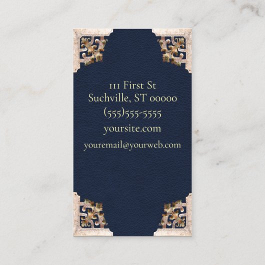 Renaissance Antiek stijl (blauw) Visitekaartje