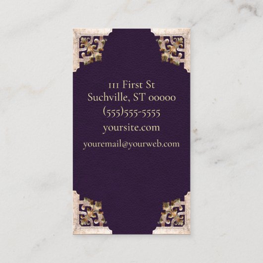 Renaissance Antiek Style (Paars) Visitekaartje (Achterkant)