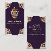 Renaissance Antiek Style (Paars) Visitekaartje (Voorkant / Achterkant)