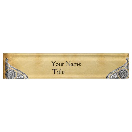 RENAISSANCE ARCHITECT, Architectuur, bruin perkame Naambordje (Voorkant)