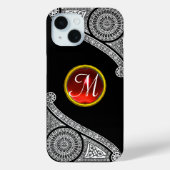 RENAISSANCE ARCHITECT Black White Gem Monogram Case-Mate iPhone Case (Achterkant)