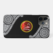 RENAISSANCE ARCHITECT Black White Gem Monogram Case-Mate iPhone Case (Achterkant (horizontaal))