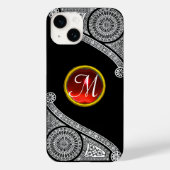 RENAISSANCE ARCHITECT Black White Gem Monogram Case-Mate iPhone Case (Achterkant)