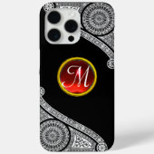 RENAISSANCE ARCHITECT Black White Gem Monogram Case-Mate iPhone Case (Achterkant)
