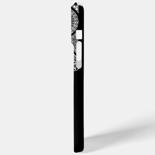 RENAISSANCE ARCHITECT Black White Gem Monogram Case-Mate iPhone Case (Achterkant / Links)