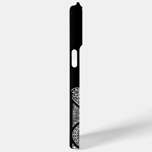 RENAISSANCE ARCHITECT Black White Gem Monogram Case-Mate iPhone Case (Achterkant / Rechts)