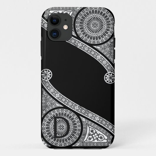 RENAISSANCE ARCHITECT Black White Monogram Case-Mate iPhone Case (Achterkant)