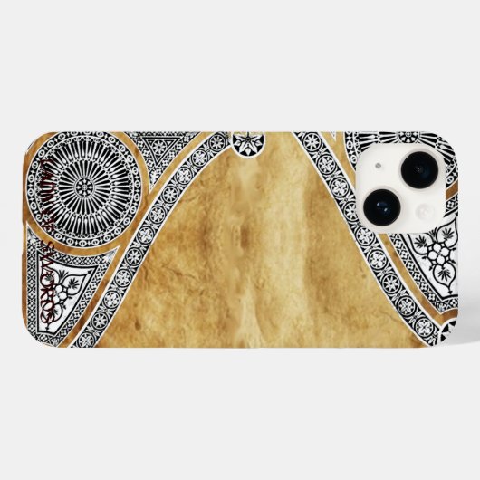 RENAISSANCE ARCHITECT BROWN PARCHEMENT Case-Mate iPhone CASE (Achterkant (horizontaal))