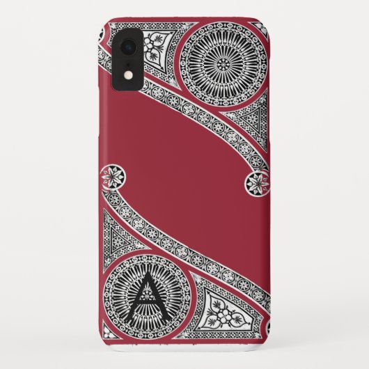 RENAISSANCE ARCHITECT Marsala Red Monogram Case-Mate iPhone Case (Achterkant)