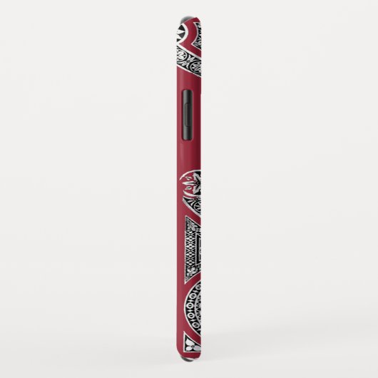 RENAISSANCE ARCHITECT Marsala Red Monogram Case-Mate iPhone Case (Achterkant/rechts)