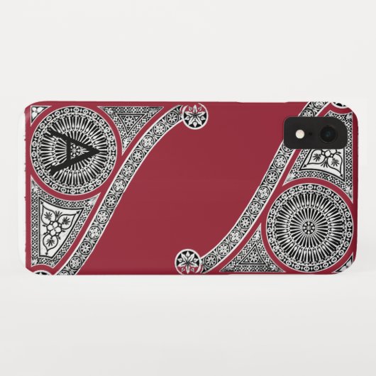 RENAISSANCE ARCHITECT Marsala Red Monogram Case-Mate iPhone Case (Achterkant (horizontaal))