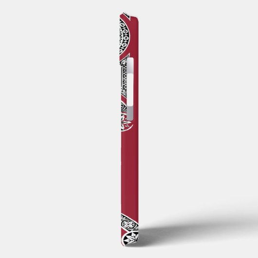 RENAISSANCE ARCHITECT Marsala Red Monogram Case-Mate iPhone Case (Achterkant / Links)