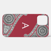 RENAISSANCE ARCHITECT Marsala Red Monogram Case-Mate iPhone Case (Achterkant (horizontaal))
