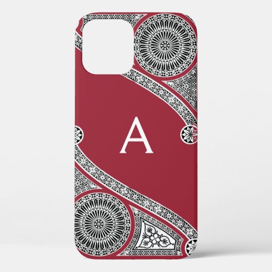 RENAISSANCE ARCHITECT Marsala Red Monogram Case-Mate iPhone Case (Achterkant)