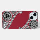 RENAISSANCE ARCHITECT Marsala Red Monogram Case-Mate iPhone Case (Achterkant (horizontaal))