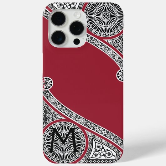 RENAISSANCE ARCHITECT Marsala Red Monogram Case-Mate iPhone Case (Achterkant)