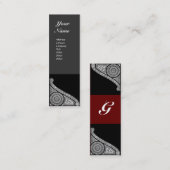 RENAISSANCE ARCHITECT MONOGRAM 3 donkergrijs rood Mini Visitekaartje (Voorkant / Achterkant)