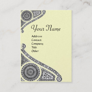 RENAISSANCE ARCHITECT MONOGRAM 4 Black Cream Pearl Visitekaartje