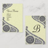 RENAISSANCE ARCHITECT MONOGRAM 4 Black Cream Pearl Visitekaartje (Voorkant / Achterkant)