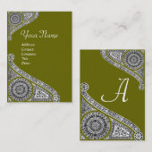 RENAISSANCE ARCHITECT MONOGRAM 4 green Visitekaartje (Voorkant / Achterkant)