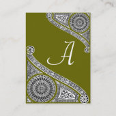 RENAISSANCE ARCHITECT MONOGRAM 4 green Visitekaartje (Achterkant)