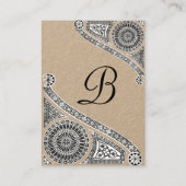 RENAISSANCE ARCHITECT MONOGRAM Black Kraft Visitekaartje (Achterkant)