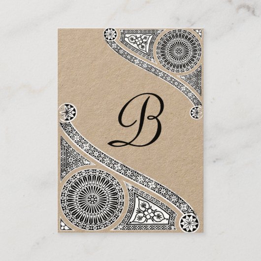 RENAISSANCE ARCHITECT MONOGRAM Black Kraft Visitekaartje (Achterkant)