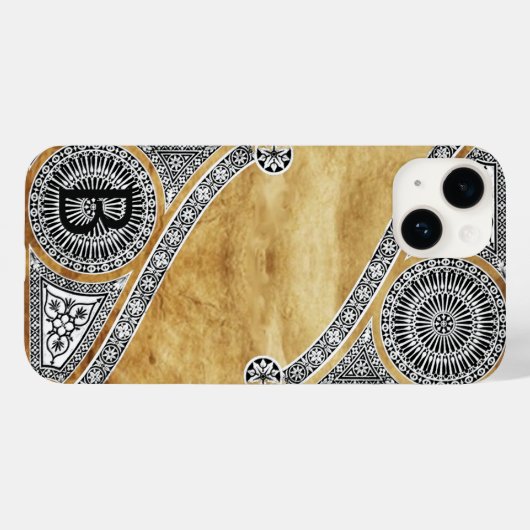 RENAISSANCE ARCHITECT Parchment Monogram Case-Mate iPhone Case (Achterkant (horizontaal))