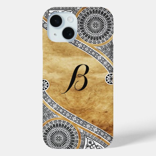 RENAISSANCE ARCHITECT Parchment Monogram Case-Mate iPhone Case (Achterkant)