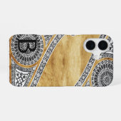RENAISSANCE ARCHITECT Parchment Monogram iPhone 16 Hoesje (Achterkant horizontaal)