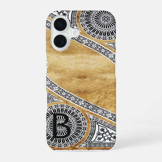 RENAISSANCE ARCHITECT Parchment Monogram iPhone 16 Hoesje (Achterkant)
