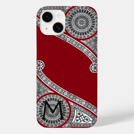 RENAISSANCE ARCHITECT Red Burgundy Monogram Case-Mate iPhone Case (Achterkant)