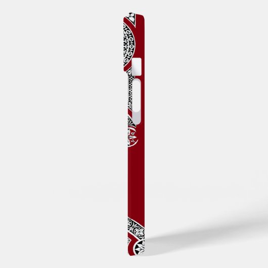 RENAISSANCE ARCHITECT Red Burgundy Monogram Case-Mate iPhone Case (Achterkant / Links)