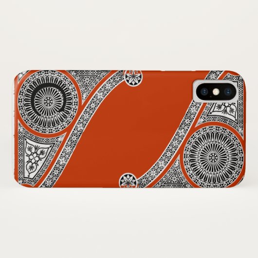 RENAISSANCE ARCHITECT Red Oranje monogram Case-Mate iPhone Case (Achterkant (horizontaal))