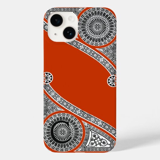 RENAISSANCE ARCHITECT Red Oranje monogram Case-Mate iPhone Case (Achterkant)
