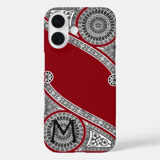 RENAISSANCE ARCHITECT Rode Bourgogne Monogram Case-Mate iPhone Case (Achterkant)
