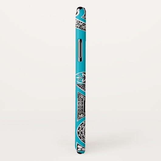 RENAISSANCE ARCHITECT Scruba Blue Monogram Case-Mate iPhone Case (Achterkant / rechts)