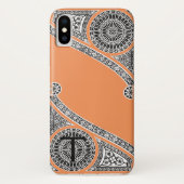 RENAISSANCE ARCHITECT Tangerine Oranje monogram Case-Mate iPhone Case (Achterkant)