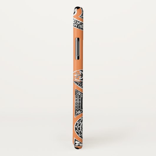 RENAISSANCE ARCHITECT Tangerine Oranje monogram Case-Mate iPhone Case (Achterkant / rechts)