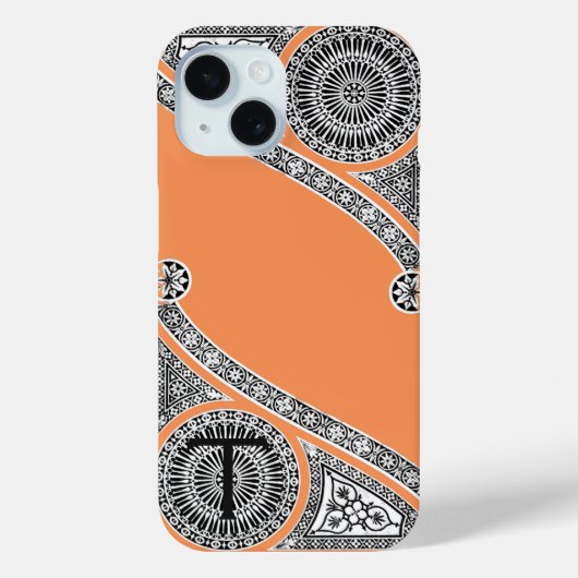 RENAISSANCE ARCHITECT Tangerine Oranje monogram Case-Mate iPhone Case (Achterkant)