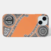 RENAISSANCE ARCHITECT Tangerine Oranje monogram Case-Mate iPhone Case (Achterkant (horizontaal))