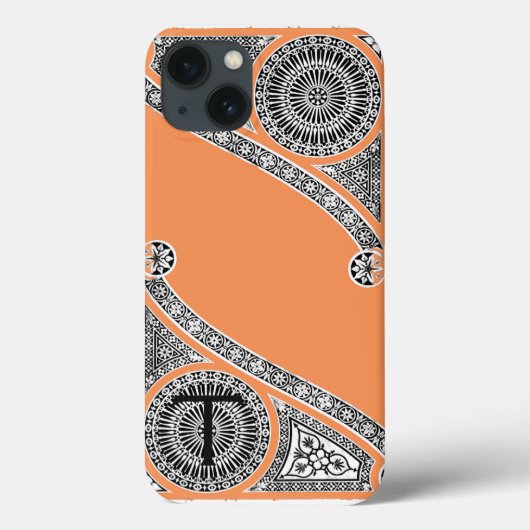 RENAISSANCE ARCHITECT Tangerine Oranje monogram Case-Mate iPhone Case (Achterkant)