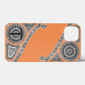 RENAISSANCE ARCHITECT Tangerine Oranje monogram Case-Mate iPhone Case (Achterkant (horizontaal))